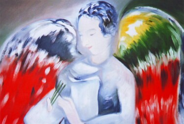 Pastiche de ¨L'ange à la palette¨de Marc Chagall